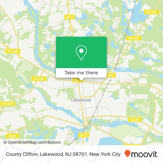 County Clifton, Lakewood, NJ 08701 map