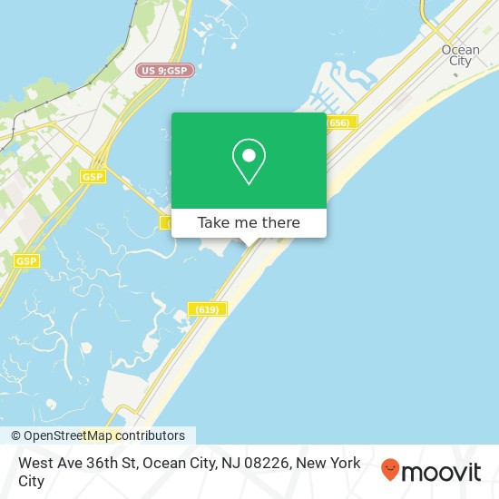 Mapa de West Ave 36th St, Ocean City, NJ 08226