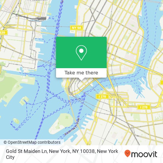 Mapa de Gold St Maiden Ln, New York, NY 10038