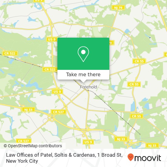 Mapa de Law Offices of Patel, Soltis & Cardenas, 1 Broad St