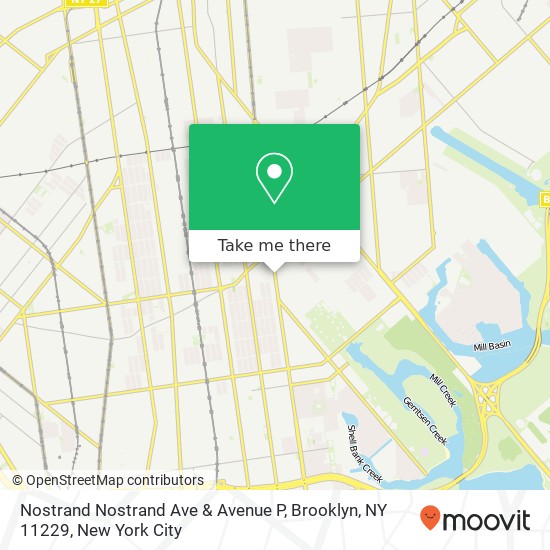 Mapa de Nostrand Nostrand Ave & Avenue P, Brooklyn, NY 11229