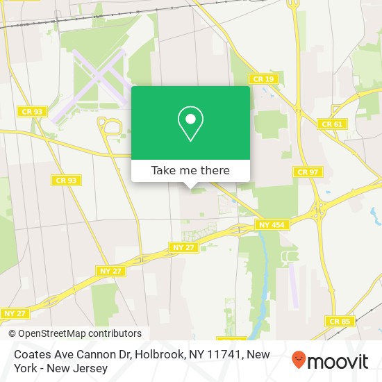 Mapa de Coates Ave Cannon Dr, Holbrook, NY 11741