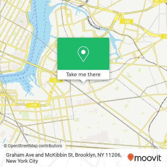 Graham Ave and McKibbin St, Brooklyn, NY 11206 map