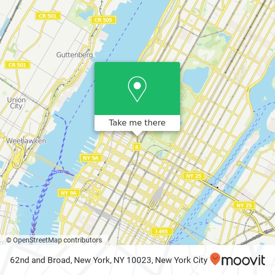 62nd and Broad, New York, NY 10023 map