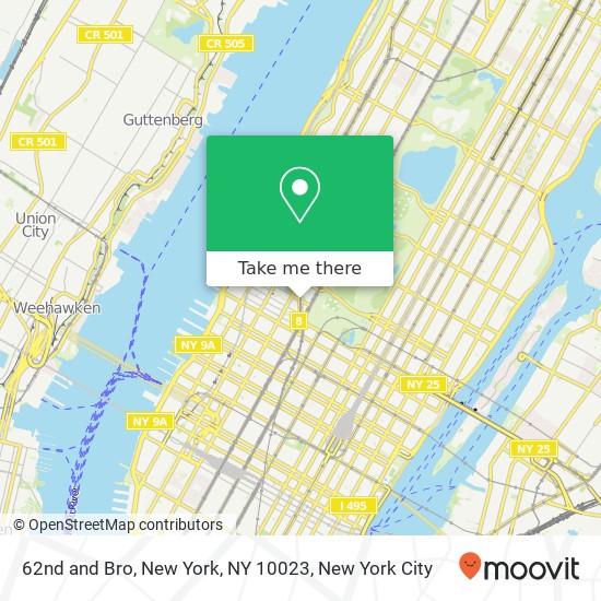 62nd and Bro, New York, NY 10023 map