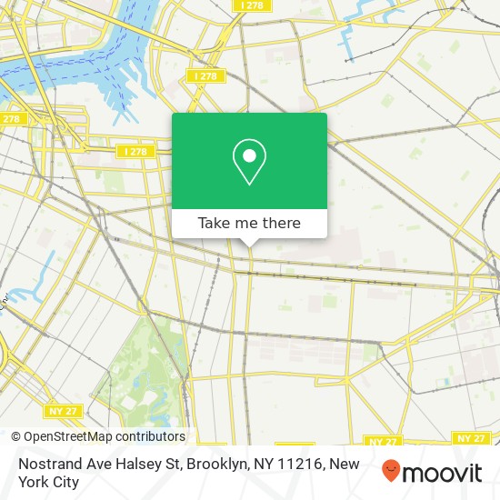 Mapa de Nostrand Ave Halsey St, Brooklyn, NY 11216