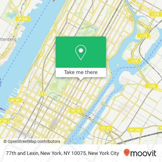 77th and Lexin, New York, NY 10075 map