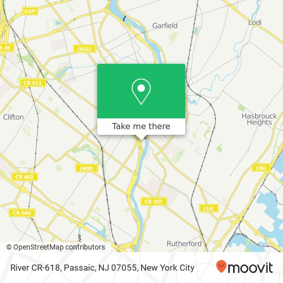 Mapa de River CR-618, Passaic, NJ 07055