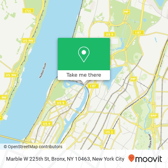 Mapa de Marble W 225th St, Bronx, NY 10463