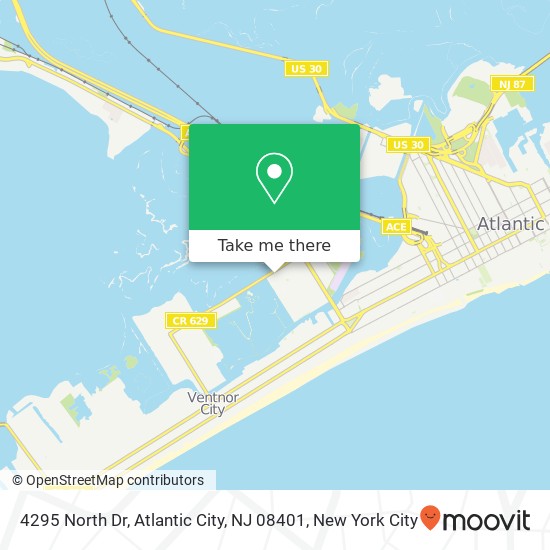 Mapa de 4295 North Dr, Atlantic City, NJ 08401