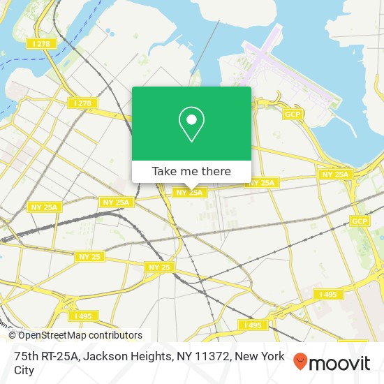 75th RT-25A, Jackson Heights, NY 11372 map