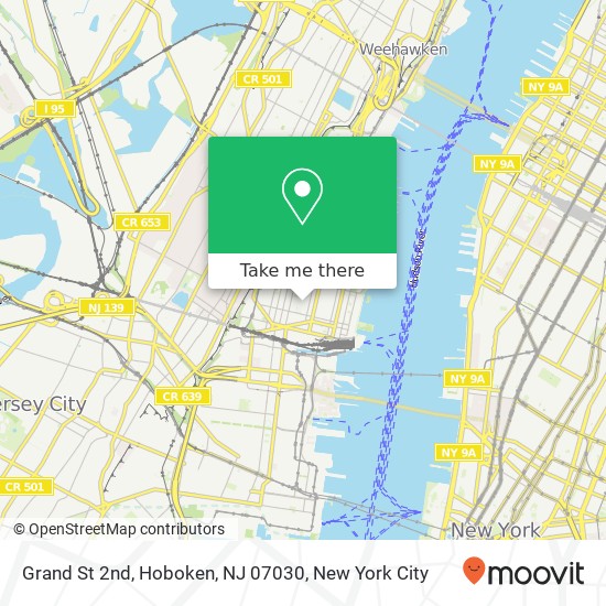 Mapa de Grand St 2nd, Hoboken, NJ 07030