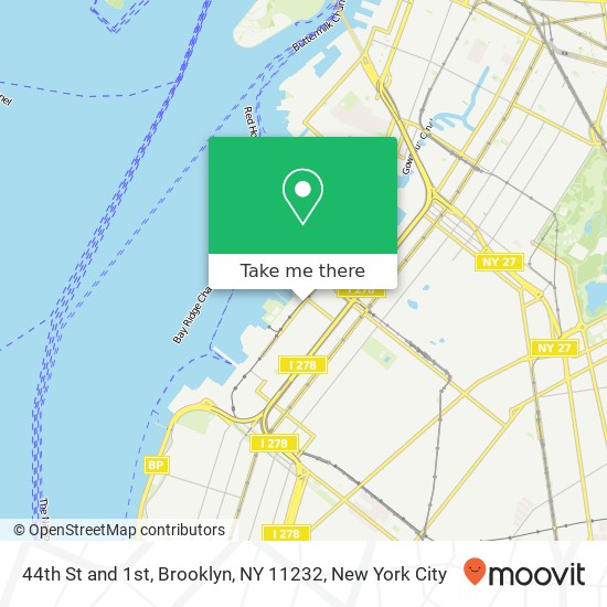 Mapa de 44th St and 1st, Brooklyn, NY 11232