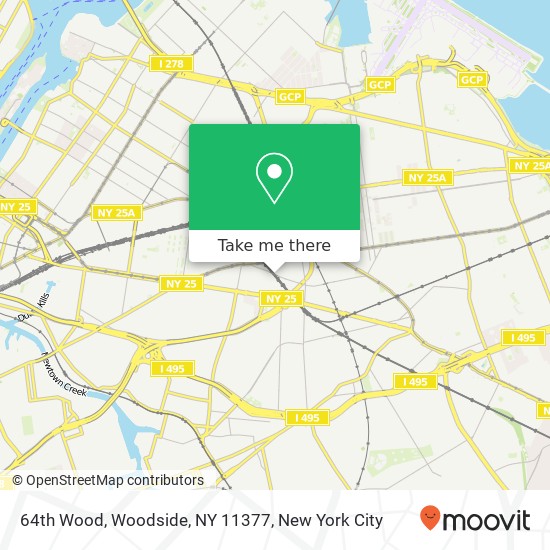 64th Wood, Woodside, NY 11377 map