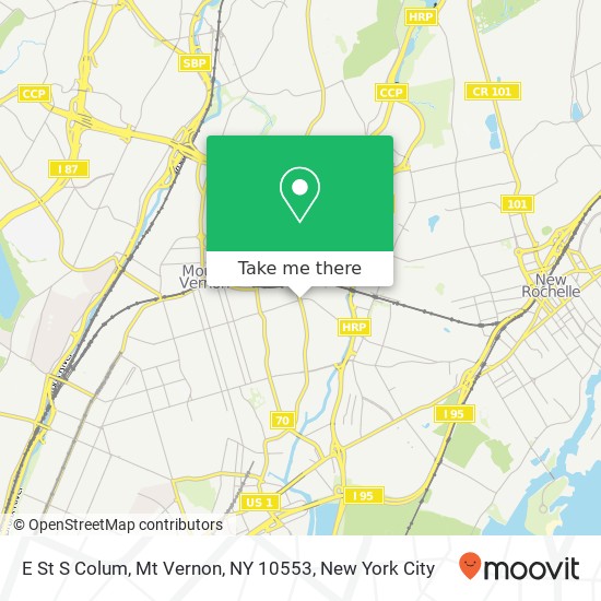 Mapa de E St S Colum, Mt Vernon, NY 10553