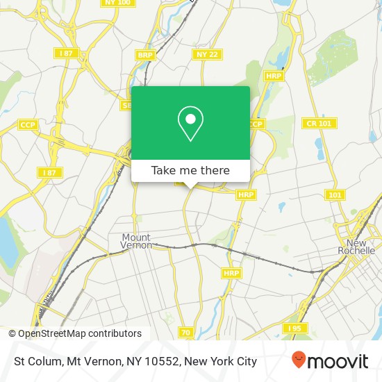 Mapa de St Colum, Mt Vernon, NY 10552