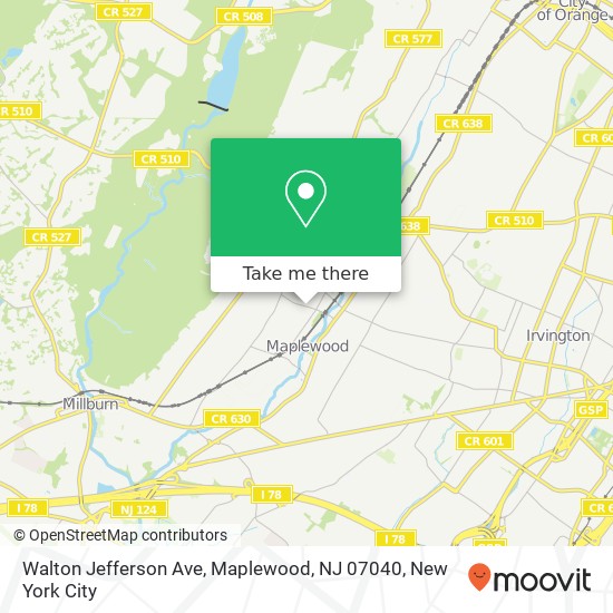 Walton Jefferson Ave, Maplewood, NJ 07040 map