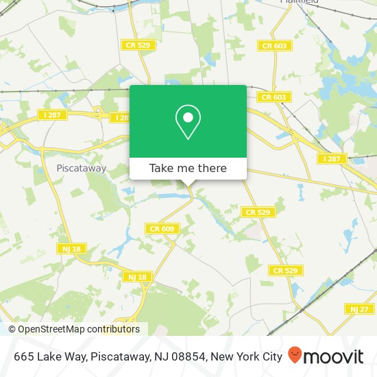 Mapa de 665 Lake Way, Piscataway, NJ 08854