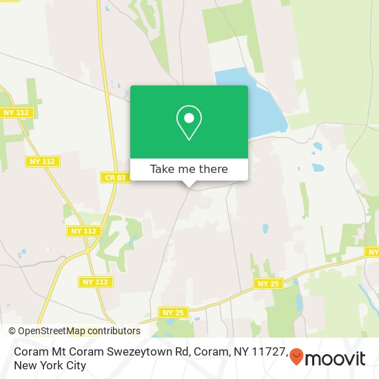 Mapa de Coram Mt Coram Swezeytown Rd, Coram, NY 11727