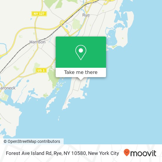 Mapa de Forest Ave Island Rd, Rye, NY 10580