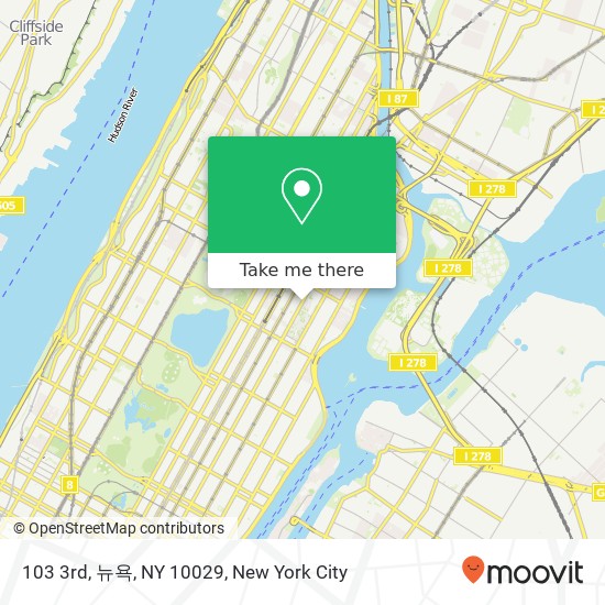 Mapa de 103 3rd, 뉴욕, NY 10029