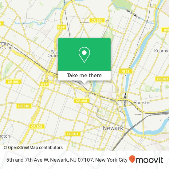 5th and 7th Ave W, Newark, NJ 07107 map
