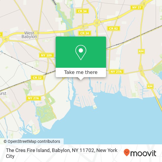 The Cres Fire Island, Babylon, NY 11702 map