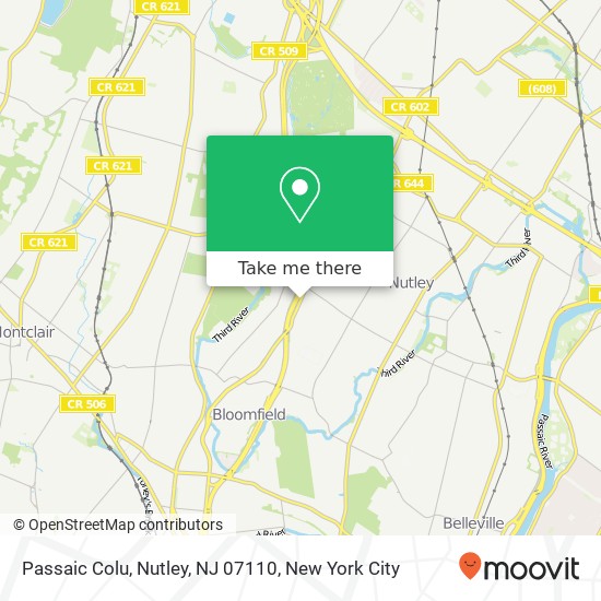 Mapa de Passaic Colu, Nutley, NJ 07110