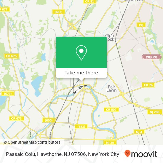 Mapa de Passaic Colu, Hawthorne, NJ 07506