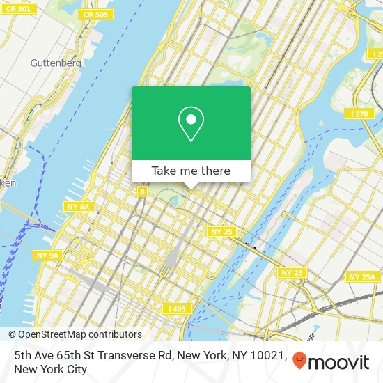 Mapa de 5th Ave 65th St Transverse Rd, New York, NY 10021