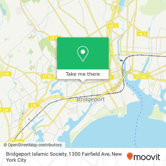 Bridgeport Islamic Society, 1300 Fairfield Ave map