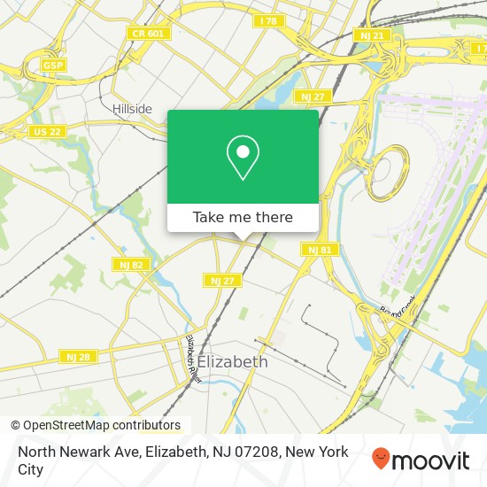 North Newark Ave, Elizabeth, NJ 07208 map