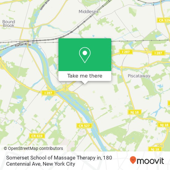 Mapa de Somerset School of Massage Therapy in, 180 Centennial Ave