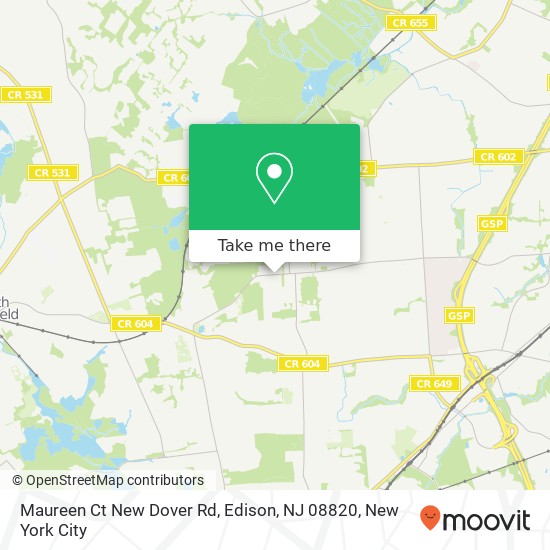 Mapa de Maureen Ct New Dover Rd, Edison, NJ 08820