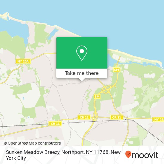 Mapa de Sunken Meadow Breezy, Northport, NY 11768