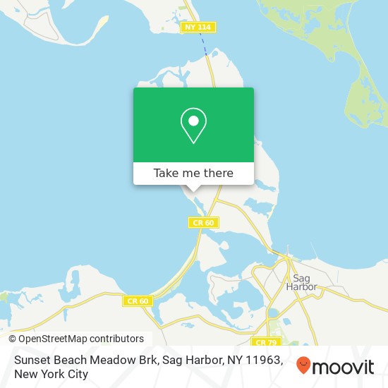 Sunset Beach Meadow Brk, Sag Harbor, NY 11963 map