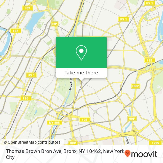 Thomas Brown Bron Ave, Bronx, NY 10462 map