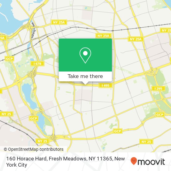 Mapa de 160 Horace Hard, Fresh Meadows, NY 11365