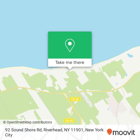 Mapa de 92 Sound Shore Rd, Riverhead, NY 11901