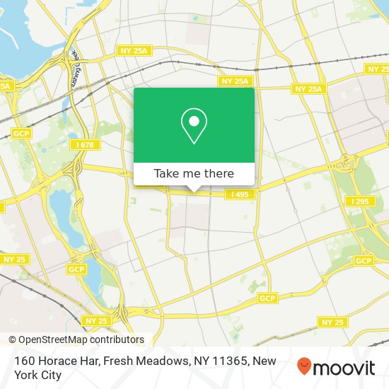 Mapa de 160 Horace Har, Fresh Meadows, NY 11365