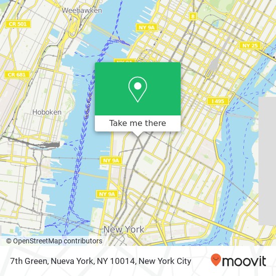 Mapa de 7th Green, Nueva York, NY 10014