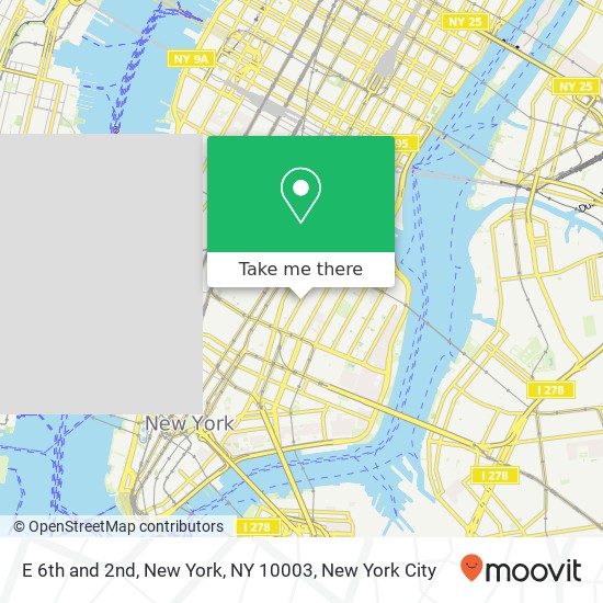 Mapa de E 6th and 2nd, New York, NY 10003