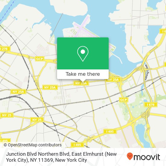 Mapa de Junction Blvd Northern Blvd, East Elmhurst (New York City), NY 11369