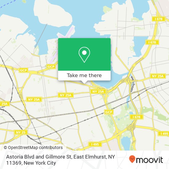 Mapa de Astoria Blvd and Gillmore St, East Elmhurst, NY 11369
