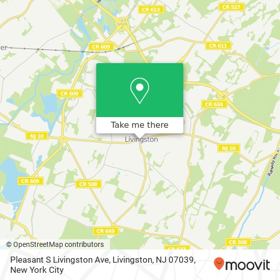 Mapa de Pleasant S Livingston Ave, Livingston, NJ 07039