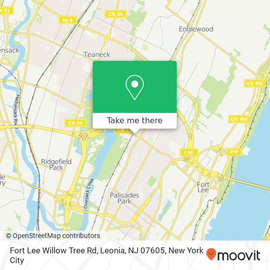 Fort Lee Willow Tree Rd, Leonia, NJ 07605 map