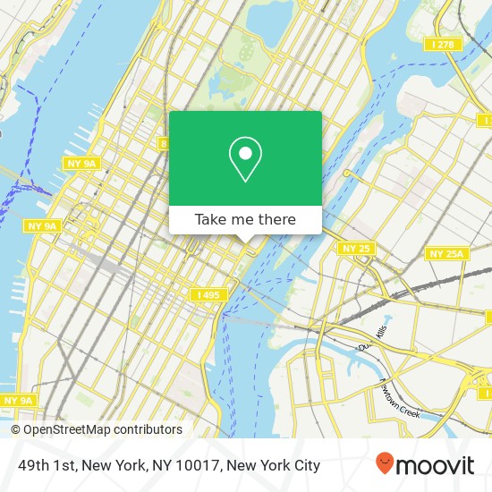 49th 1st, New York, NY 10017 map