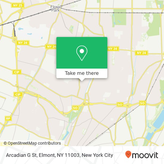 Mapa de Arcadian G St, Elmont, NY 11003
