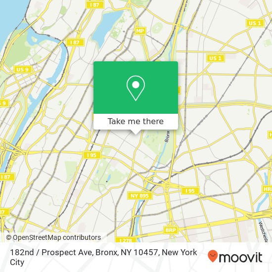 182nd / Prospect Ave, Bronx, NY 10457 map