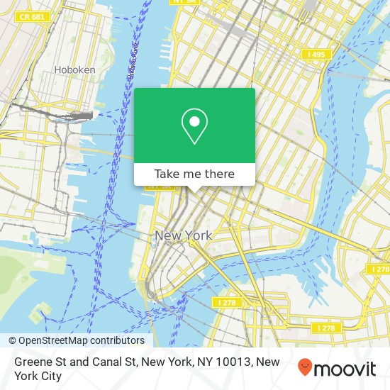 Mapa de Greene St and Canal St, New York, NY 10013